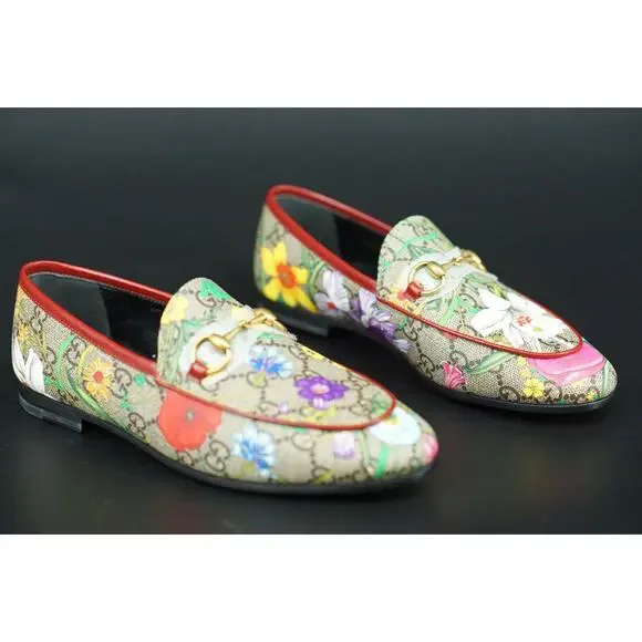 GUCCI Jordaan GG Supreme Monogram Canvas Floral Horsebit Loafer 35 NIB $780 - Picture 3 of 12